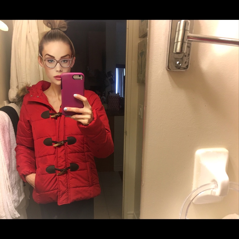 Aeropostale Red Hooded Coat
